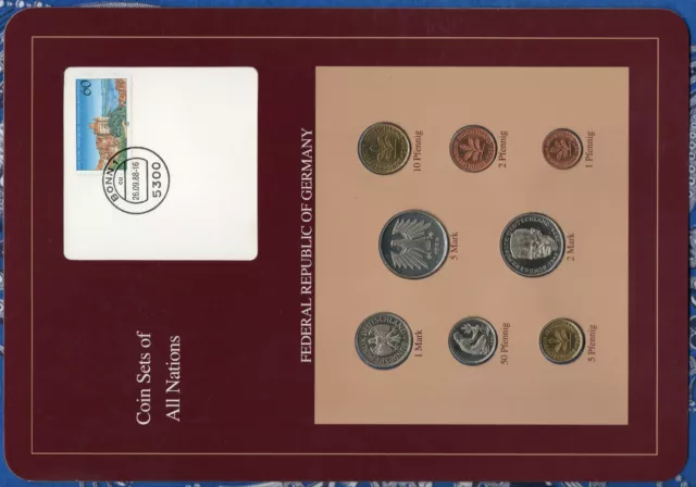 Coin sets of all nations Germany 1986 - 1988 UNC  2,5 Mark 1988 1 Mark 1986
