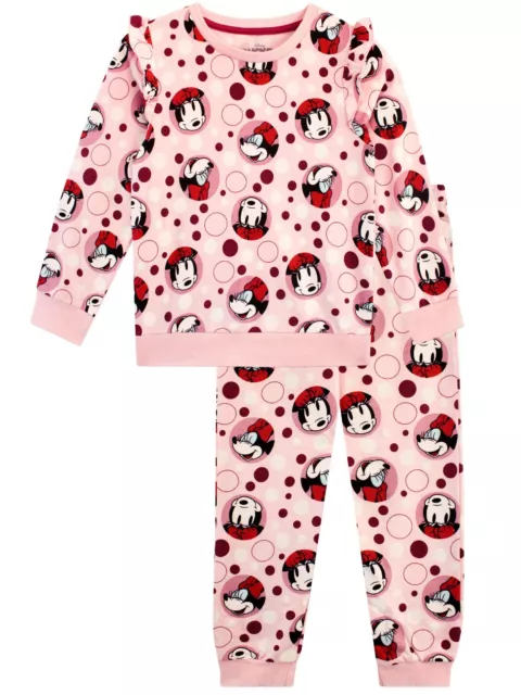 Kids Minnie Mouse Sweatshirt and Joggers Set | Girls Disney 2 Piece Outfit Set