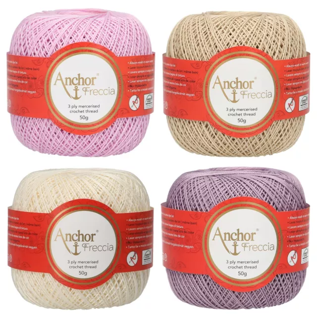 (65,80€/1kg) Anchor Freccia 12 günstig 3ply Häkelgarn Baumwolle häkeln