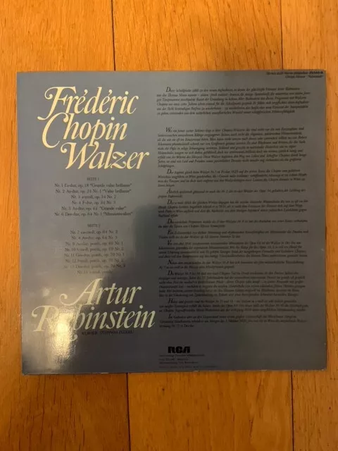 LP - Artur Rubinstein Spielt Chopin Walzer - DE - RCA 29546-9 2