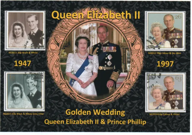 QUEEN ELIZABETH II 1997 Beautiful Display Of Golden Wedding Anniversary ...