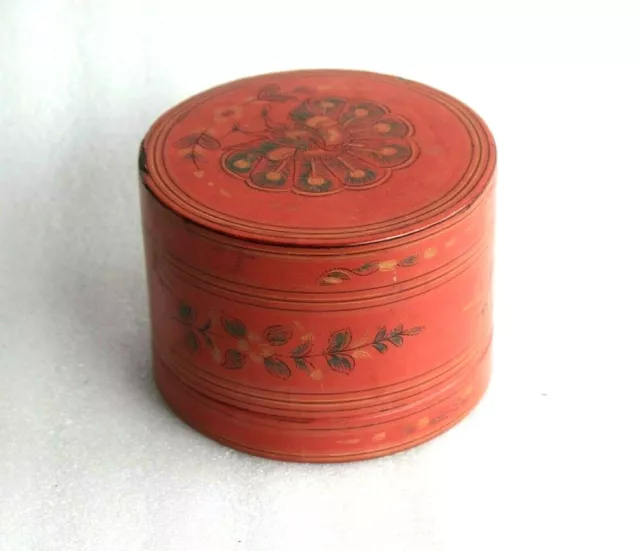80-100 yrs old Vintage Burmese Box Cane Wood Betel Nut Jewelry Container BS-25