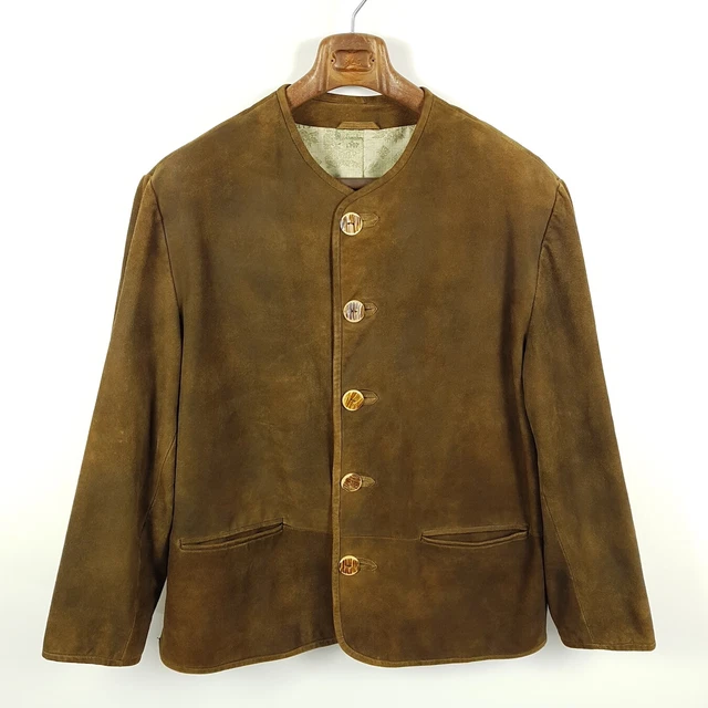 Spieth & Wensky Leder-Janker Herren Gr. 56 Braun Lederjacke Trachtenjacke Sakko