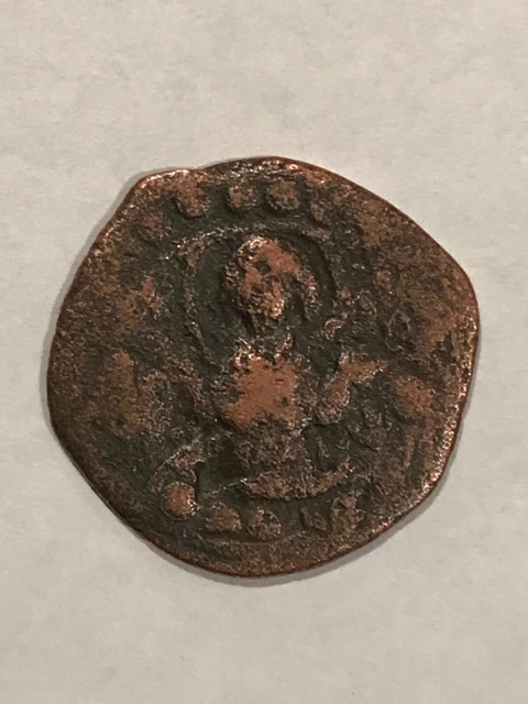 BYZANTINE Empire. Anonymous AE Christ Follis, AD 1075-1081, Mary Ancient