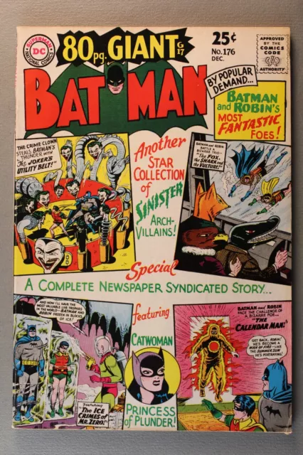 80 pg. GIANT BATMAN #176 Dec. "Star Collection of Sinister Arch-Villains!" Nice!