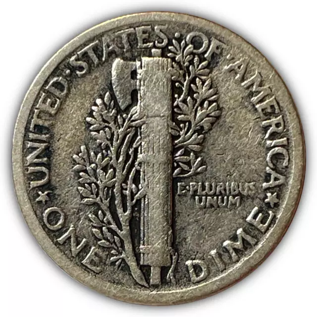1921 Mercury Silver Dime Very Fine VF Coin #5590 2