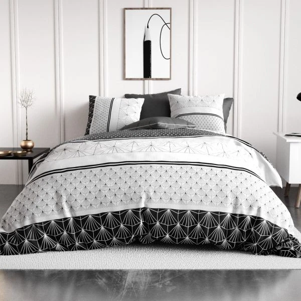Parure De Lit 100% Coton Vision Alice - Housse De Couette 240x220cm + 2 Taies D'Oreiller