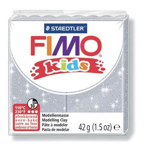 Polymer Clay Kids 42 G Grau Paillettenbesetzt 8030.812