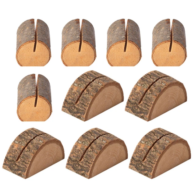 10 piezas Espacio Portatarjetas Madera Rústica Escort Tarjetas Soporte de Exhibición