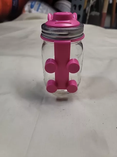 Glass Pink Pig Face Lid Piggy Bank