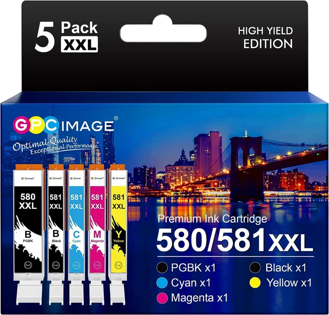 2 Cartouches D'encre Photo Bleu Compatibles Canon PIXMA – Réf. C-581PB-2, 12 Ml, Neuf