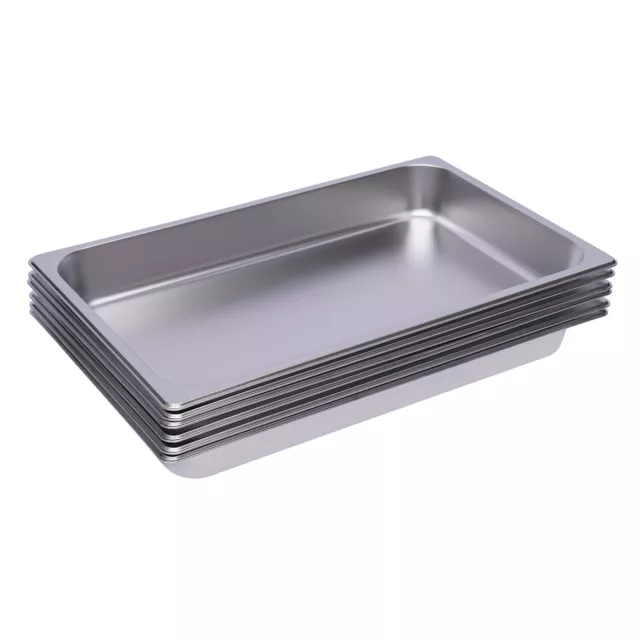 6 Sets 55*33cm Canteen Deep Buffet Pan BBQ Platters Grill Plate Steam Table Pans