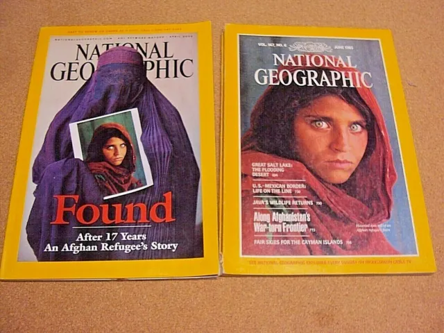 Lot 2 National Geographic June 1985/April 2002 Afghan Refugee Girl Haunted Eyes