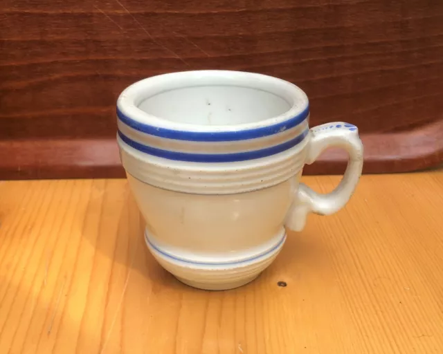 Ancienne Tasse BRULOT 19 eme Vaisselle Bistrot Liseret Bleu Porcelaine Epaisse