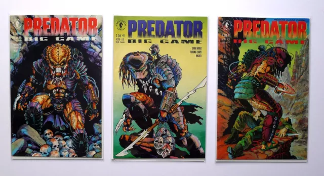 Predator Big Game #1,2,3 Dark Horse Comics 1991- With Trading Cards Vf/Nm 9.0