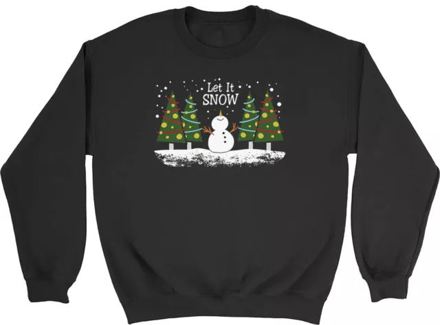 Let It Snow Christmas Xmas Mens Womens Sweatshirt Jumper Gift