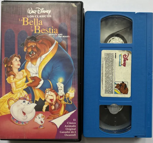 Vintage Disney La Bella y la Bestia VHS VideoVisa Mexico Cero Rare  Echo En  Mex