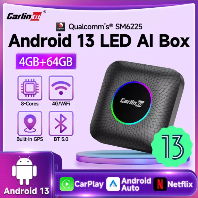 Carlinkit Android13 Wireless Apple Carplay Ai Box Android Auto Multimedia Player