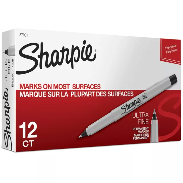SHARPIE IF Permanent Markers, Ultra Fine Point, Black, 12 Count, Permanent Ma...