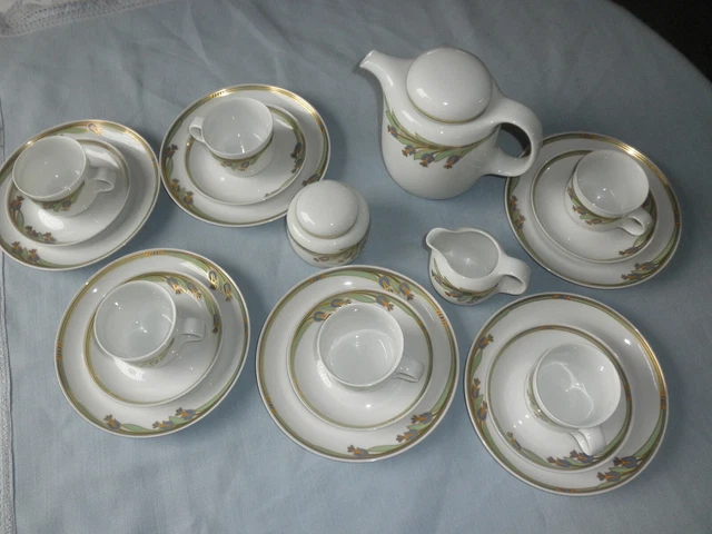 Servizio caffè Hutschenreuther Tavola Firenze completo per 6 pers, 21 pezzi, top