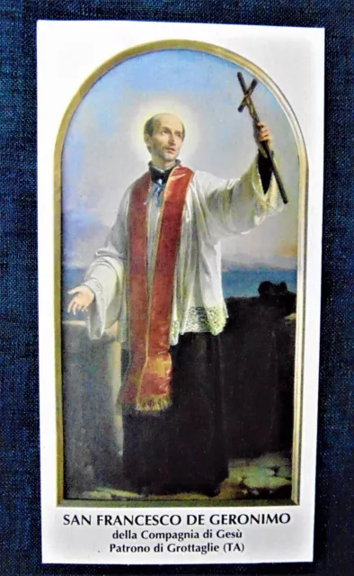 Santino Holy Card San Francesco De Geronimo Compagnia di Gesù Grottaglie Taranto