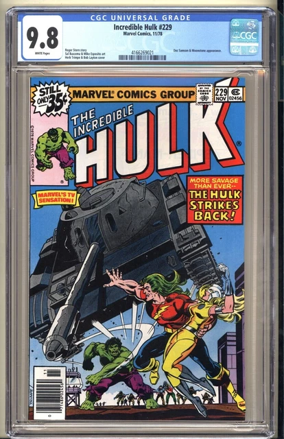 Incredible Hulk #229 CGC 9.8 WP NM/MT Marvel Comics 1978 Moonstone Doc Samson v1