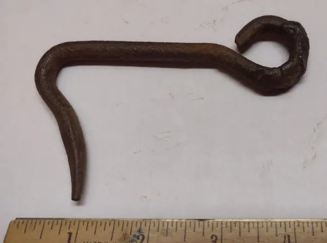 Antique Rustic Hand Forged Iron Door Latch Hook for Barn Shed Gate 4 1/4"