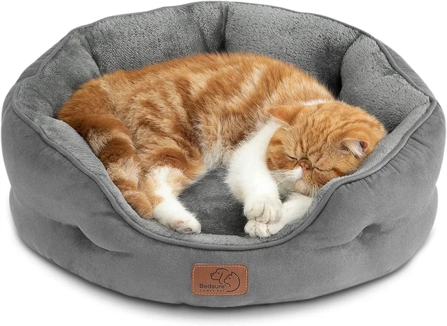 Dog Beds for Small Dogs - Round Cat Beds for Indoor Cats, Washable Pet Bed