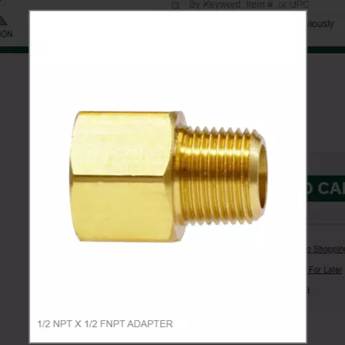 1/2 Npt X 1/2 Fnpt Adapter # 28196