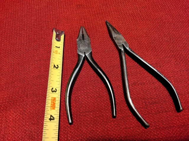 Vintage Kraeuter small pliers 1830-4 and a small unmarked needle nose set