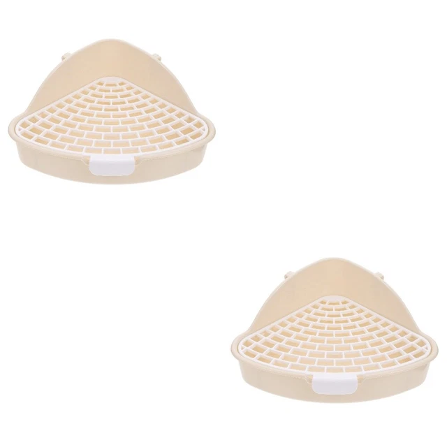 2 piezas Bunny Wirt Box plástico mascota inodoro TOWTY entrenador esquina sartén