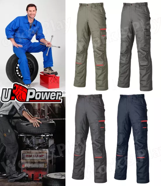 pantalone UPOWER lavoro multitasche COTONE taglie forti officina RED LION cargo