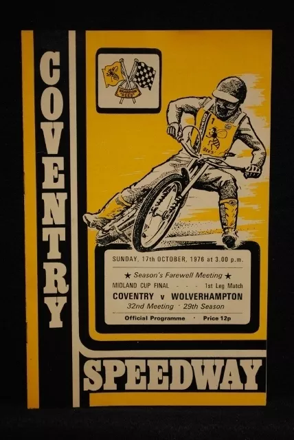 SPEEDWAY - Coventry vs Wolverhampton - 17 Oct 1976