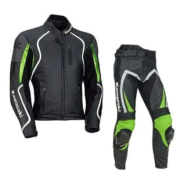 Bottes Moto Cuir Vachette Kawasaki – Personnalisables – Neuves