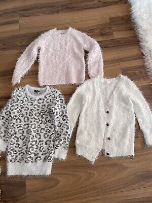 Girls Next Fluffy Jumper  & Cardigan Bundle Age 5 -6 Yrs Party Winter Clothes