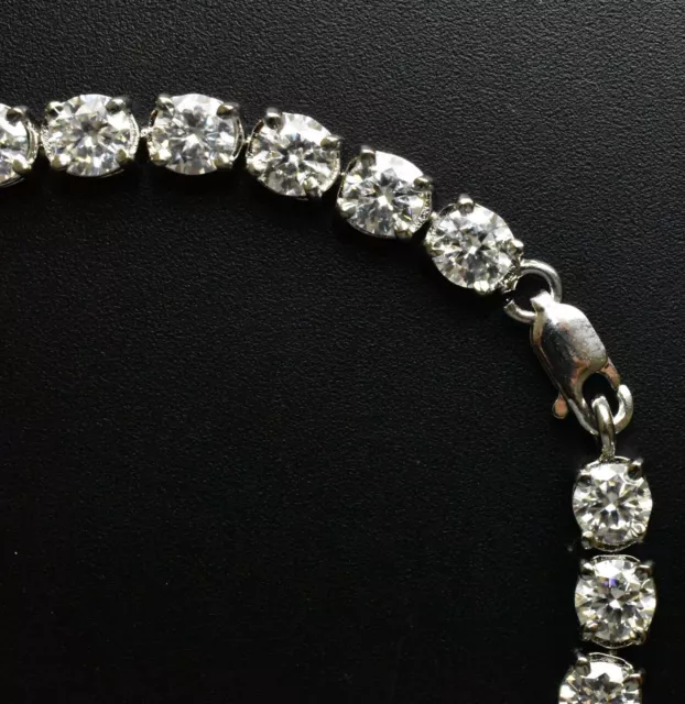 5 MM 28 Pièces Certifié Moissanite Argent Sterling Tennis Bracelet Taille 19.1cm 2