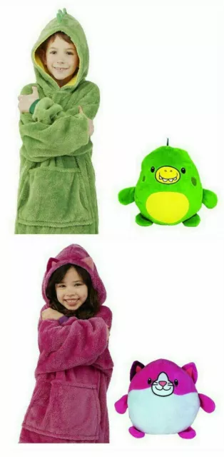 Huggle Kids Pets Hoodie Sweatshirt 2 In 1 Animal Hoodie Pillow Toy Winter