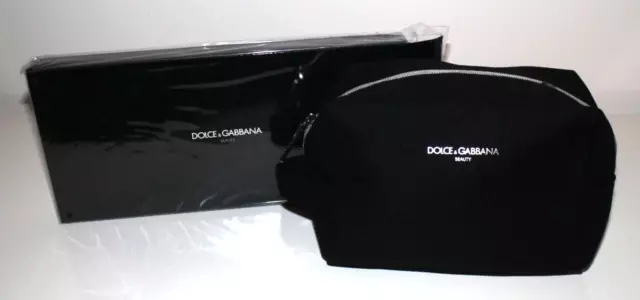 Dolce & Gabbana Beauty Toiletries Wash Bag Mens Shave Travel Pouch Black *Boxed*