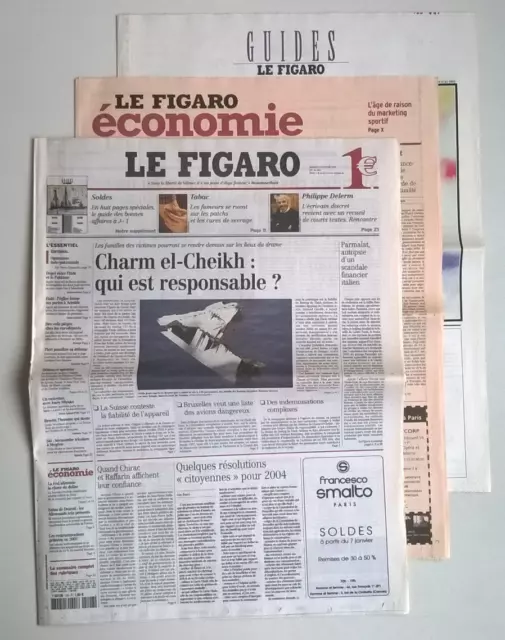 LE FIGARO N°18 480 du 06/01/2004 - Charm el-Cheikh/ Philippe Delerm/ B.Brecht