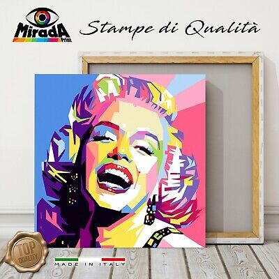 Andy Warhol Marilyn Monroe QUADRO SU TELA 50x50 cm STAMPA POP ART ASTRATTO 
