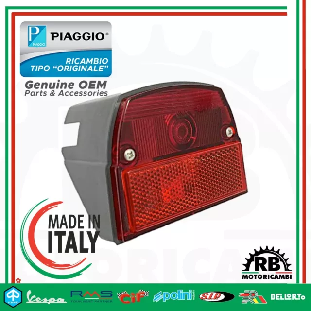 Faro Fanale Luce Stop Posteriore Completo Grigio  Ciclomotore Piaggio Si  1610