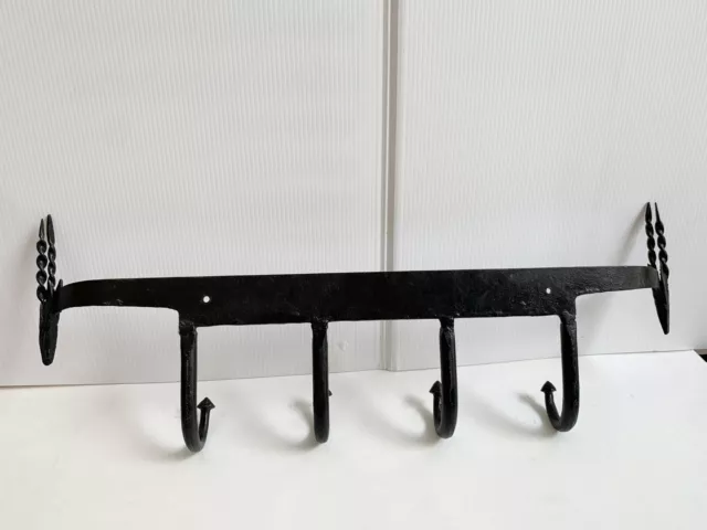Rustic Iron Wall Hooks Hanger Hand Forged Primitive Hunting Ranch Cabin