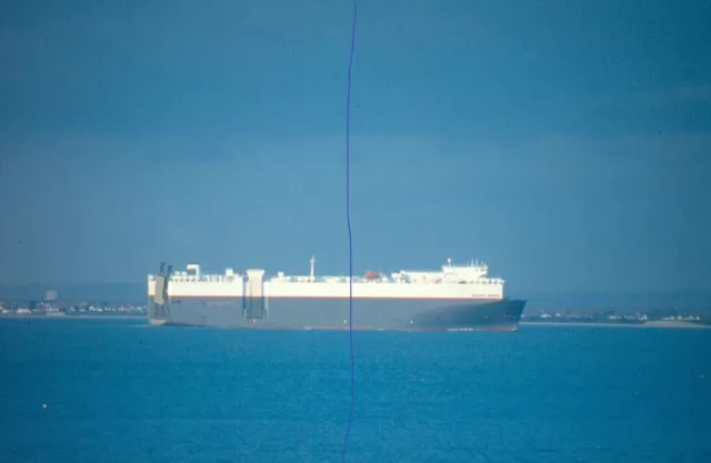 Original Ship Colour Slide Of A Vehicle Carrier 'Pacific Spirit' In The Solent.