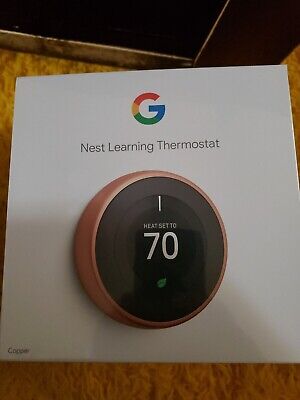 Sealed Google Nest 3rd Gen Programmable WiFi Thermostat - Copper Color T3021US