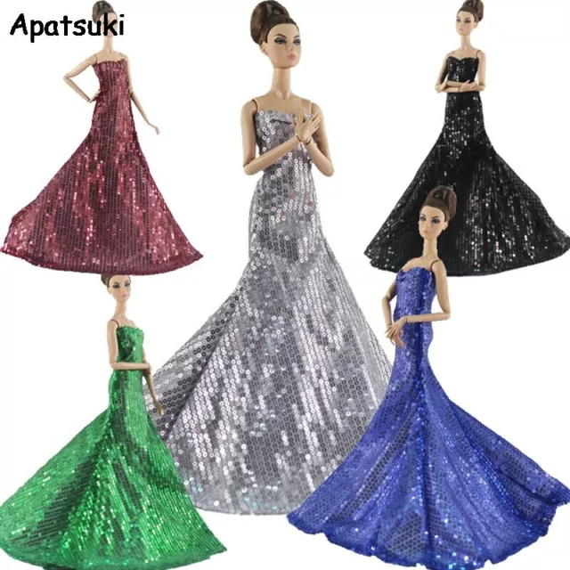 High Fashion Sequin Party Dress For 11.5" Doll Clothes Princess Gown Outfit Toy
