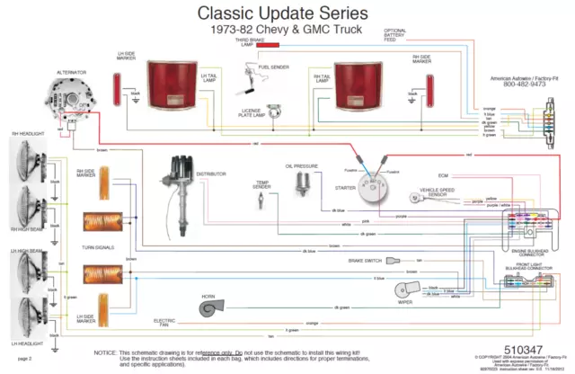 1973-82 Chevy C10 Truck American Autowire Classic Update Wiring Harness 510347 3