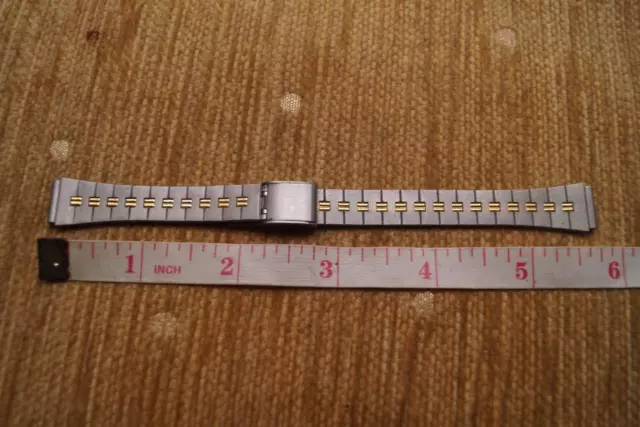 Vintage Nos Ladies  Two Tone  Stainless  Watch Strap 12Mm