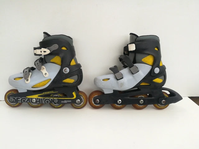 Patins à Roulettes Quad Vintage P37 P38, Couleur Jaune Et Bleue, D'occasion