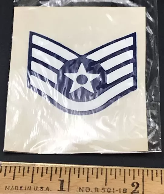 Vintage US Air Force Staff Sergeant Rank Insignia Emblem Sticker by Ken Nolan