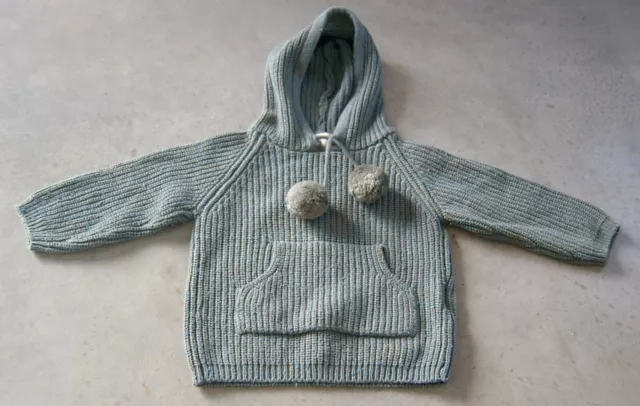 Wilson & Frenchy Baby Boys Cotton / Wool Knit Hooded Jumper Sz 6 - 12 Months